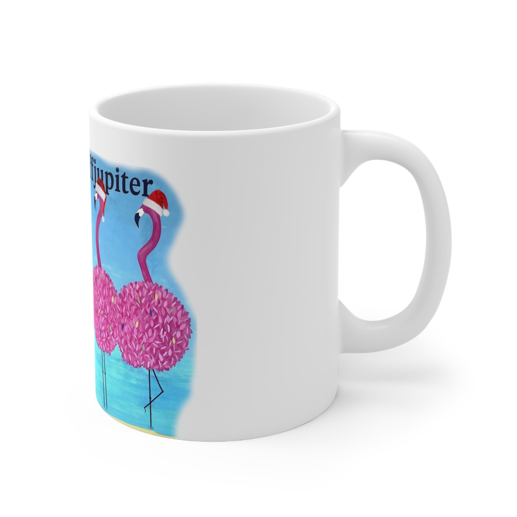 The Good Stuff Santa Flamingo Christmas Coffee Mug